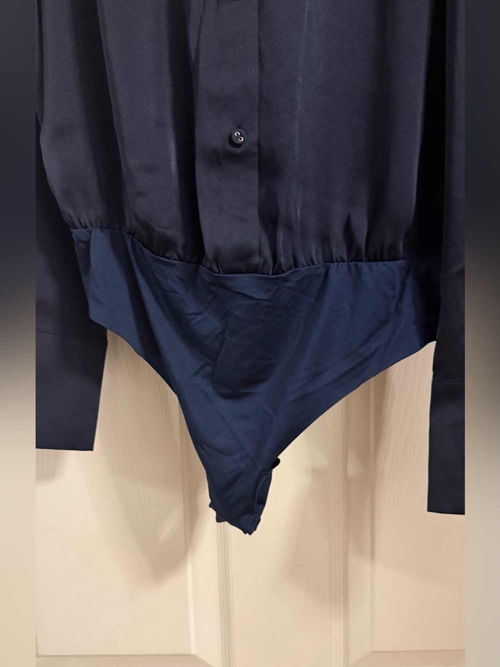 Favorite Daughter Navy Satin Bodysuit Small - Picture 5 of 8